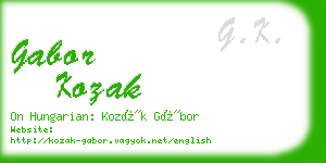 gabor kozak business card